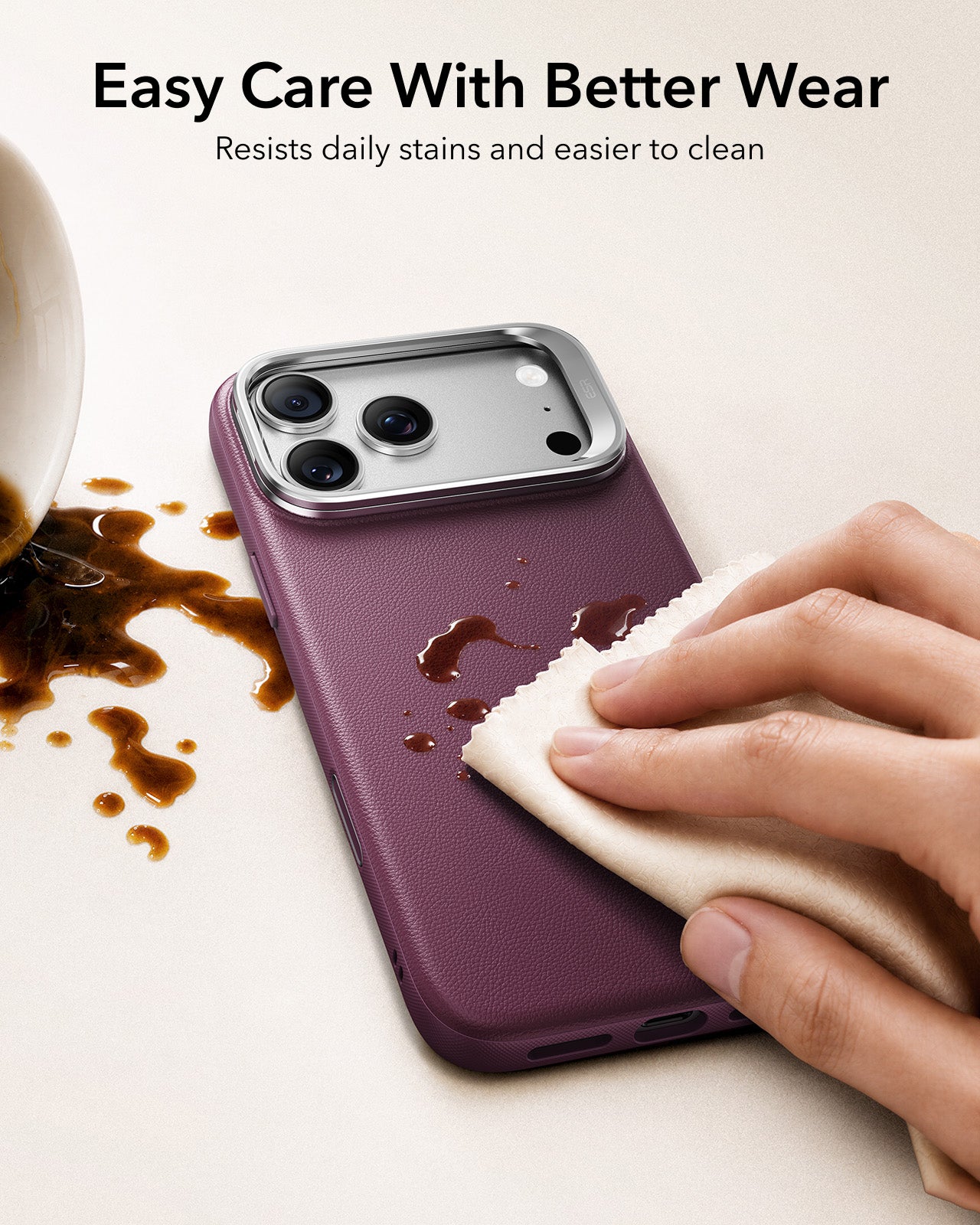 iPhone 17 Pro Atelier Magnetic Case with Camera Control and Flex Stand - Deep Burgundy - Image 5