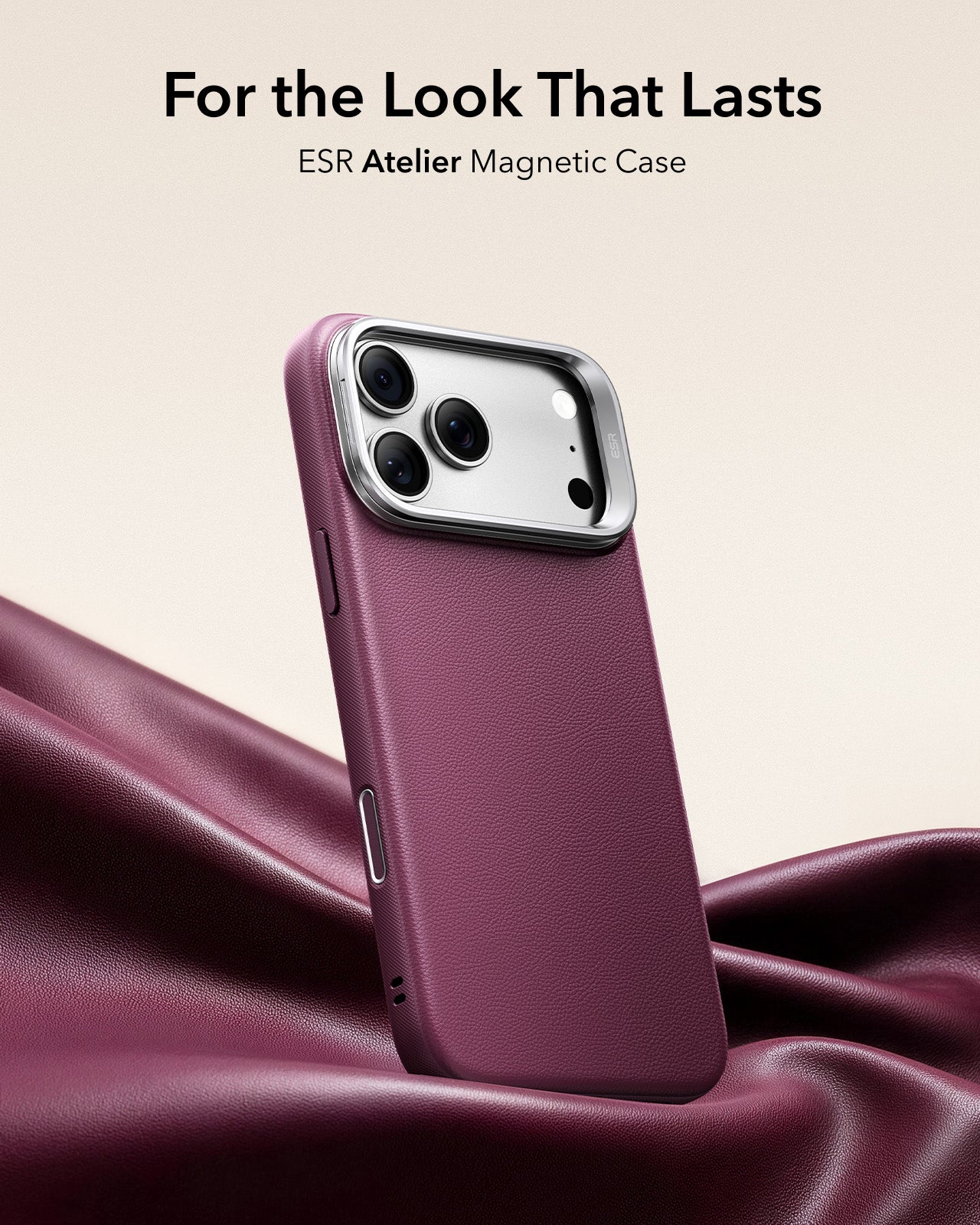 iPhone 17 Pro Max Atelier Magnetic Case with Camera Control and Flex Stand - Deep Burgundy - Image 2