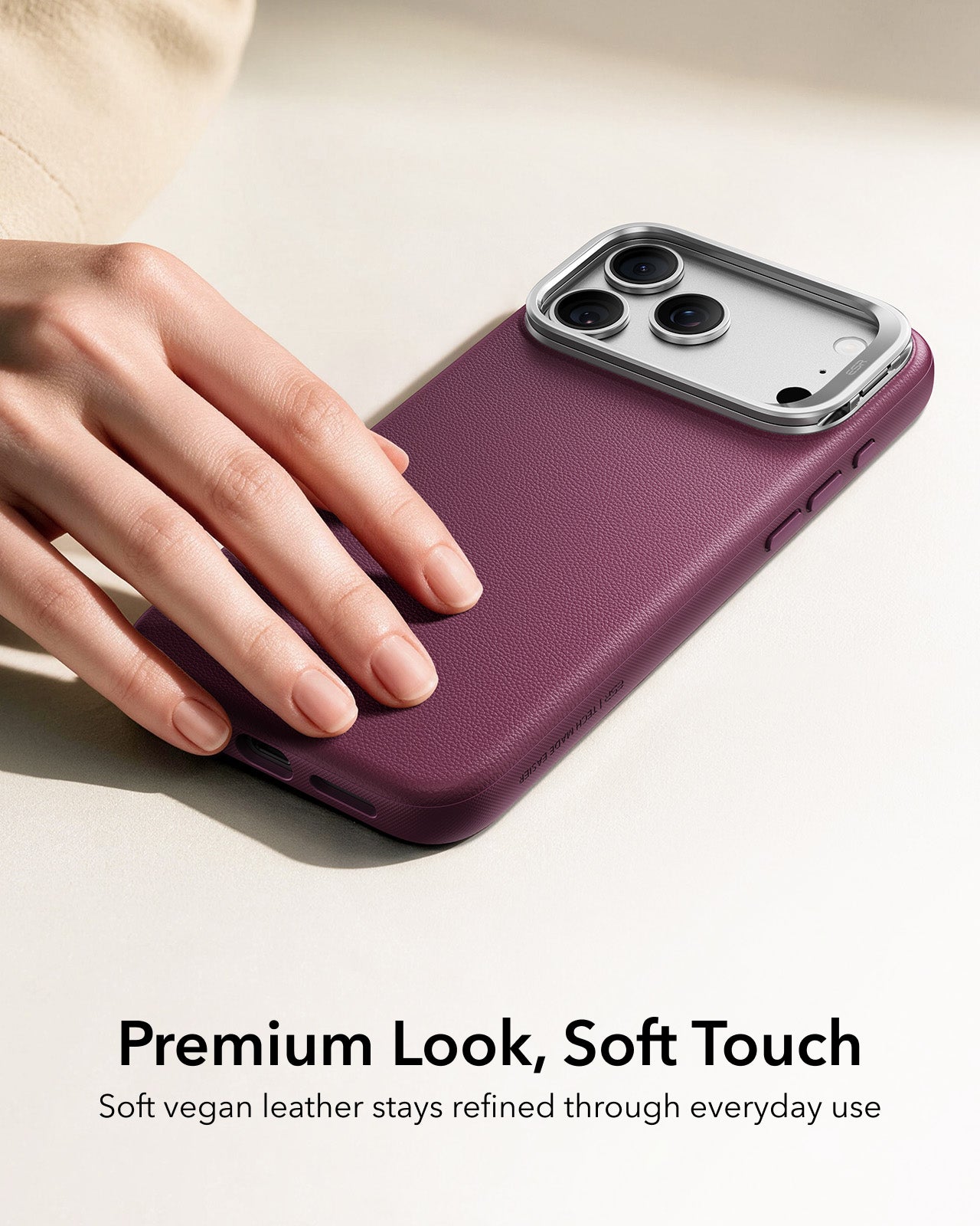 iPhone 17 Pro Max Atelier Magnetic Case with Camera Control and Flex Stand - Deep Burgundy - Image 3