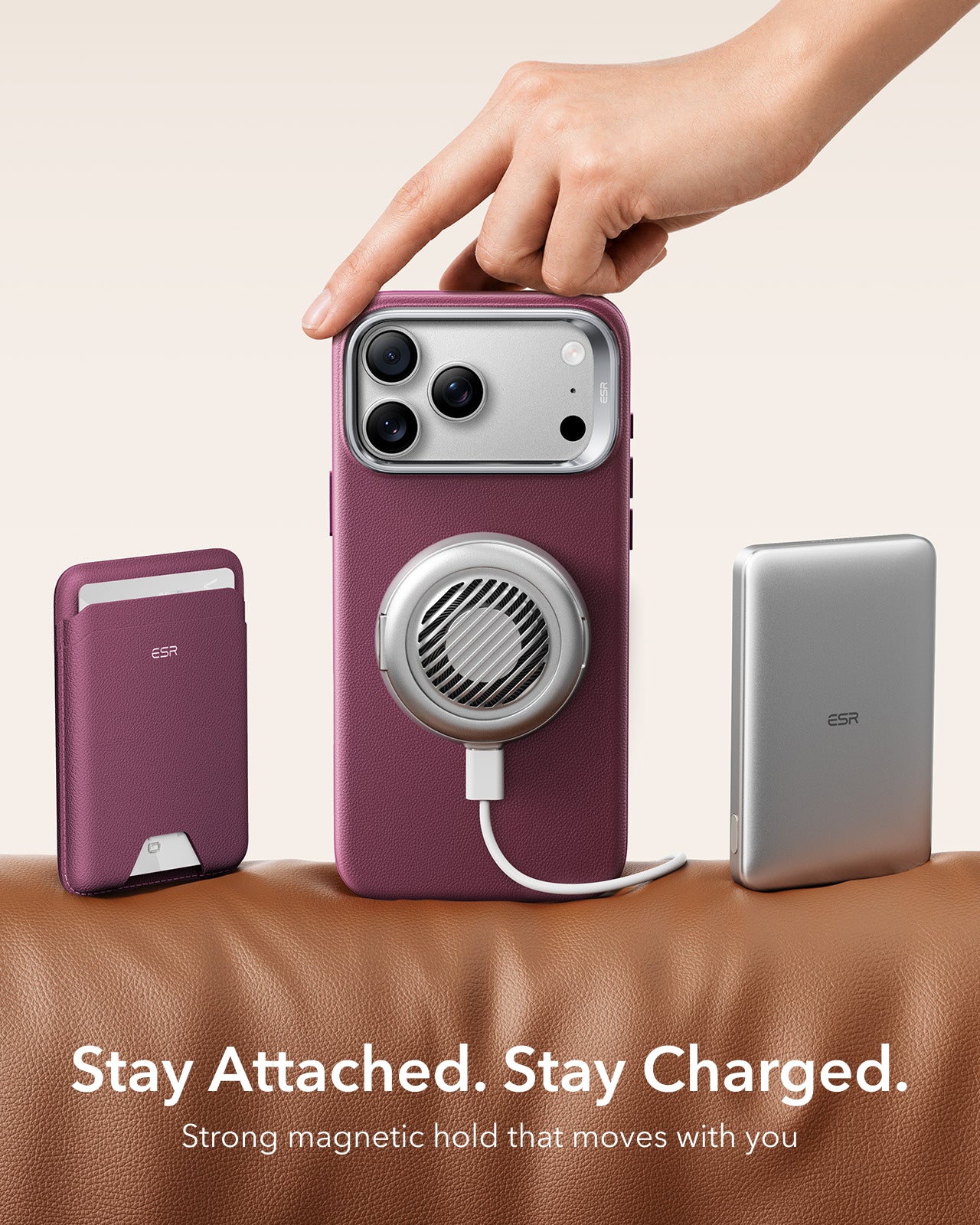 iPhone 17 Pro Max Atelier Magnetic Case with Camera Control and Flex Stand - Deep Burgundy - Image 7