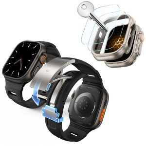 ESR Equinox Watch Band Ultimate Bundle for Apple Watch - Black Band / Titanium Case
