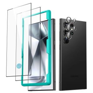 Galaxy S24 Ultra Tempered-Glass Screen and Camera Lens Protectors Set - 2 Screen Protectors + 1 Set of Lens Protectors