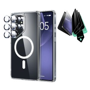 Galaxy S25 Ultra HaloLock Classic Hybrid Case Privacy Protection Bundle - Clear