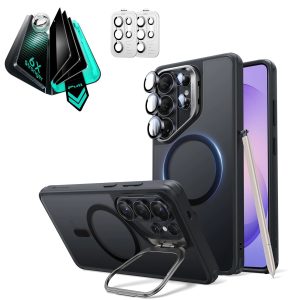 Galaxy S26 Ultra Bundle Classic Hybrid Magnetic Case (Stash Stand) and Armorite  Privacy Screen Protector - Frosted Black