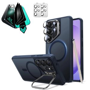 Galaxy S26 Ultra Bundle Classic Hybrid Magnetic Case (Stash Stand) and Armorite  Privacy Screen Protector - Frosted Blue