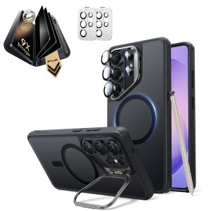 Galaxy S26 Ultra Bundle Classic Hybrid Magnetic Case (Stash Stand) and Armorite  Pro Privacy Screen Protector - Frosted Black