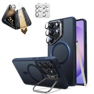 Galaxy S26 Ultra Bundle Classic Hybrid Magnetic Case (Stash Stand) and Armorite  Pro Screen Protector - Frosted Blue