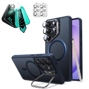 Galaxy S26 Ultra Bundle Classic Hybrid Magnetic Case (Stash Stand) and Armorite  Screen Protector - Frosted Blue