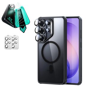 Galaxy S26 Ultra Bundle Classic Hybrid Magnetic Case and Armorite  Screen Protector - Clear Black