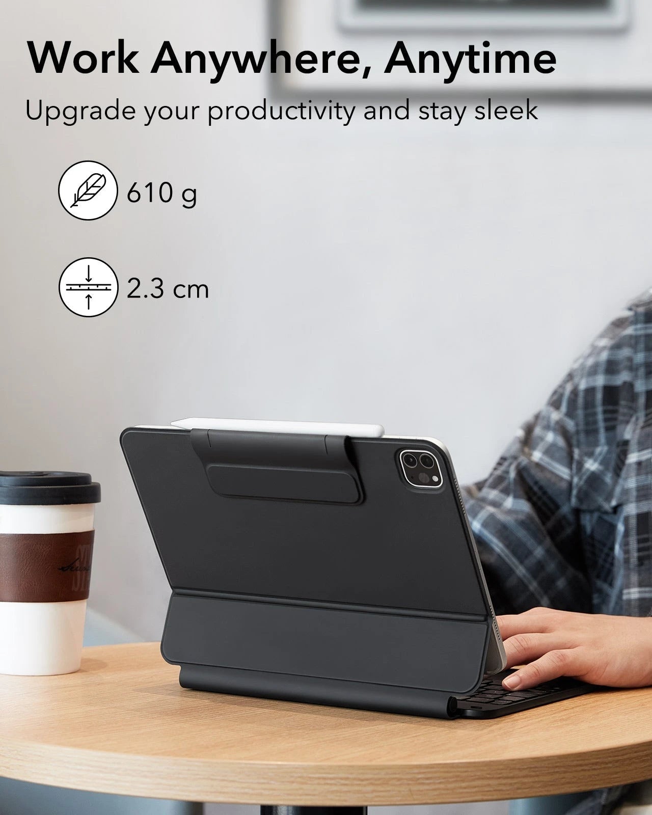 iPad Air 11 (2025) Rebound Magnetic Keyboard Case - US Layout-Black - Image 9