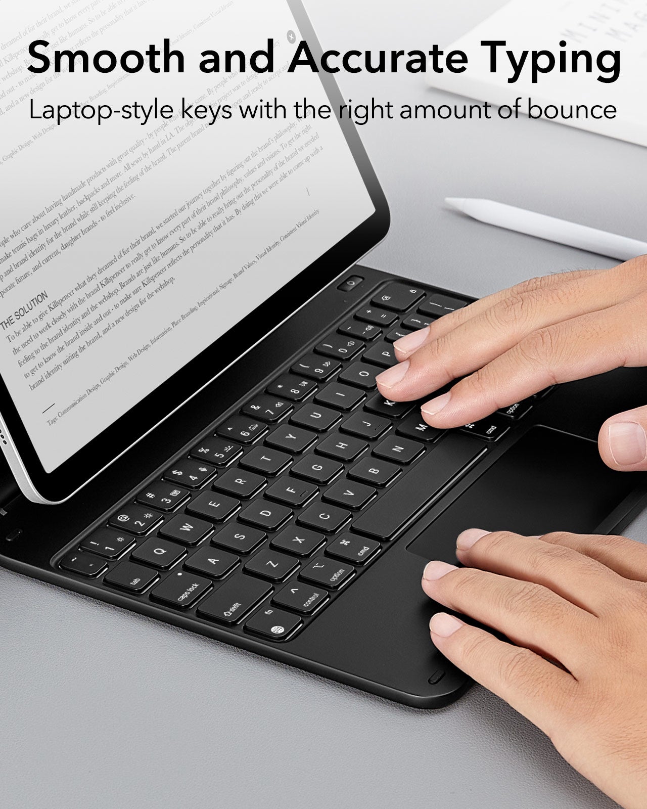 iPad Air 11 (2025) Rebound Magnetic Keyboard Case - US Layout-Black - Image 5