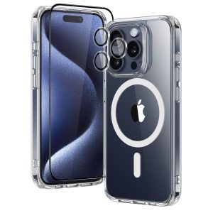 iPhone 15 pro max Classic Hybrid Case Set (HaloLock) - Clear