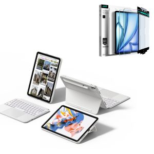 iPad Air 11 (M2) 2024 Shift Keyboard Case (Detachable) Protection Bundle -US Layout-White