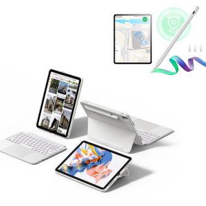 iPad Air 11 (M3) 2025 Shift Keyboard Case (Detachable) With Geo Pencil Bundle -US Layout-White