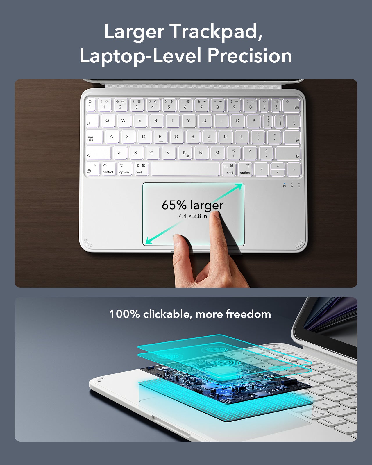 iPad Pro 11 (M4) 2024 Shift Keyboard Case (Detachable) - US Layout - White - Image 5