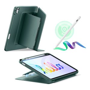 iPad 10th Gen Bundle Flip Magnetic Case with Geo Digital Pencil - Green