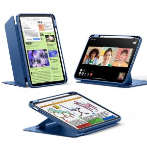 iPad 11 (A16. 2025) Flip Magnetic Case with Pencil Holder - Navy Blue