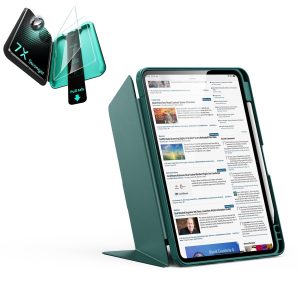 iPad 11 (A16) 2025 Bundle Flip Magnetic Case with Pencil Holder & Armorite® Protection - Green