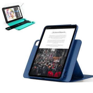 iPad 11 (A16) 2025 Bundle Shift Magnetic Case & Armorite® Paper-Feel Protection - Navy Blue