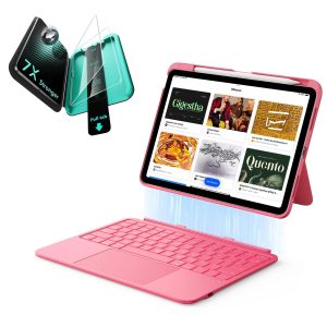 iPad 10th Gen Flex Keyboard Case (Detachable)  Protection Bundle - US Layout-Pink