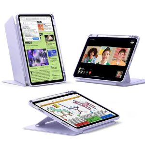 iPad Air 11 (2024) Bundle Flip Magnetic Case with Geo Digital Pencil - Light Purple