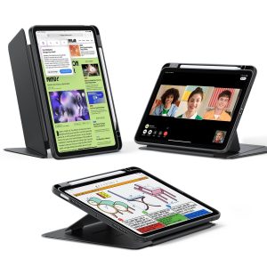 iPad Air 11 (2024). Air 10.9 (5th/4th Gen) Flip Magnetic Case with Pencil Holder - Black