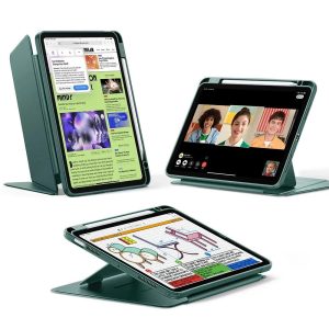 iPad Air 11 (2024). Air 10.9 (5th/4th Gen) Flip Magnetic Case with Pencil Holder - Green