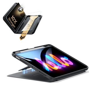 iPad Air 11 (M4) 2026 Bundle Flip Magnetic Case (Pencil Holder) & Armorite® Pro Screen Protector With UltraFit Tray - Black