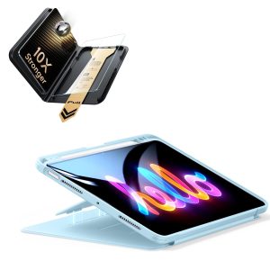 iPad Air 11 (M4) 2026 Bundle Flip Magnetic Case (Pencil Holder) & Armorite Pro Screen Protector With UltraFit Tray - Blue