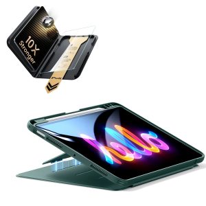 iPad Air 11 (M4) 2026 Bundle Flip Magnetic Case (Pencil Holder) & Armorite® Pro Screen Protector With UltraFit Tray - Green