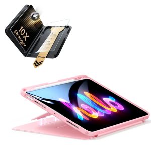 iPad Air 11 (M4) 2026 Bundle Flip Magnetic Case (Pencil Holder) & Armorite® Pro Screen Protector With UltraFit Tray - Pink