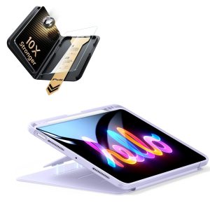 iPad Air 11 (M4) 2026 Bundle Flip Magnetic Case (Pencil Holder) & Armorite Pro Screen Protector With UltraFit Tray - Purple
