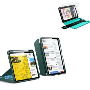 iPad Air 11 (M4) 2026 Bundle Flip Magnetic Case with Pencil Holder & Armorite® Paper-Feel Protection - Green