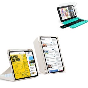 iPad Air 11 (M4) 2026 Bundle Flip Magnetic Case with Pencil Holder & Armorite® Paper-Feel Protection - Starlight