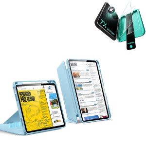 iPad Air 11 (M4) 2026 Bundle Flip Magnetic Case with Pencil Holder & Armorite® Protection - Sky Blue