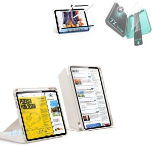 iPad Air 11 (M4) 2026 Bundle Flip Magnetic Case with Pencil Holder. Paper-Feel Magnetic & Armorite  Protection - Starlight