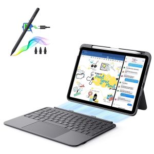 iPad Air 11 (M2) 2024 Flex Keyboard Case (Detachable) With Digital Pencil Bundle- US Layout Dark Gray With Dark Silver Pencil