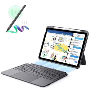 iPad Air 11 (M3) 2025 Flex Keyboard Case (Detachable) With Geo Pencil Bundle- US Layout Dark Gray With Black Pencil