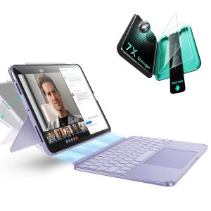 iPad Air 11 (M4) 2026 Shift Keyboard Case (Detachable) Protection Bundle -US Layout-Purple