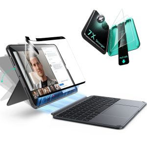 iPad Air 11 (M4) 2026 Shift Keyboard Case (Detachable) Protection Paper-Feel Bundle -US Layout-Dark Gray