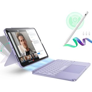 iPad Air 11 (M4) 2026 Shift Keyboard Case (Detachable) with Geo Digital Pencil Bundle -US Layout-Purple