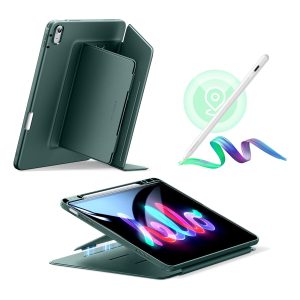 iPad Air 13 (M2) 2024 Bundle Flip Magnetic Case with Geo Digital Pencil - Green