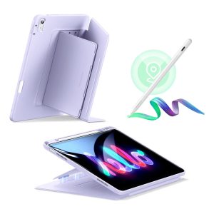 iPad Air 13 (M2) 2024 Bundle Flip Magnetic Case with Geo Digital Pencil- Light Purple