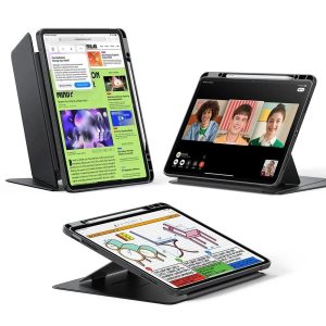 iPad Air 13 (2024) Flip Magnetic Case with Pencil Holder - Black