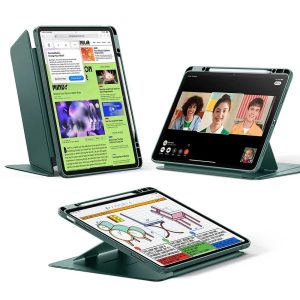 iPad Air 13 (2024) Flip Magnetic Case with Pencil Holder - Green
