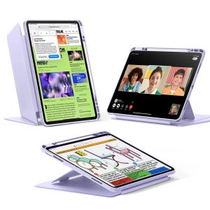 iPad Air 13 (2025) Flip Magnetic Case with Pencil Holder - Light Purple