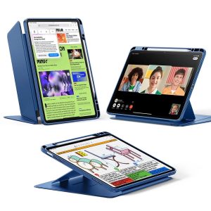 iPad Air 13 (2024) Flip Magnetic Case with Pencil Holder - Navy Blue