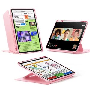 iPad Air 13 (2024) Flip Magnetic Case with Pencil Holder - Pink