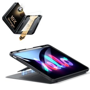 iPad Air 13 (M4) 2026 Bundle Flip Magnetic Case (Pencil Holder) & Armorite® Pro Screen Protector With UltraFit Tray - Black