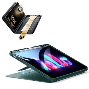 iPad Air 13 (M4) 2026 Bundle Flip Magnetic Case (Pencil Holder) & Armorite® Pro Screen Protector With UltraFit Tray - Green